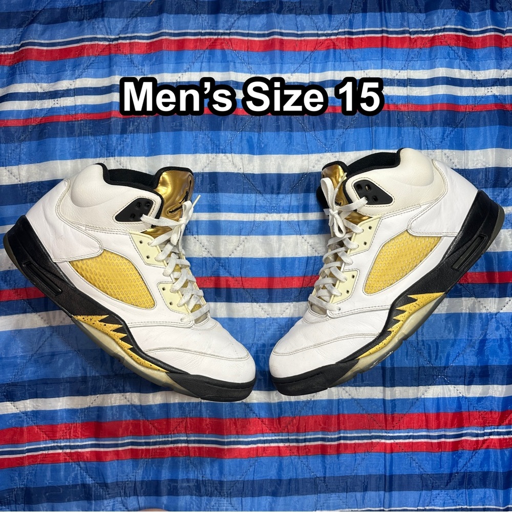Nike Air Jordan 5 V Retro Shoe “Olympic Gold Medal”2016 136027-133 Men’s Size 15